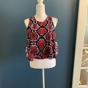 Size Small - Sleeveless Snake Print Top